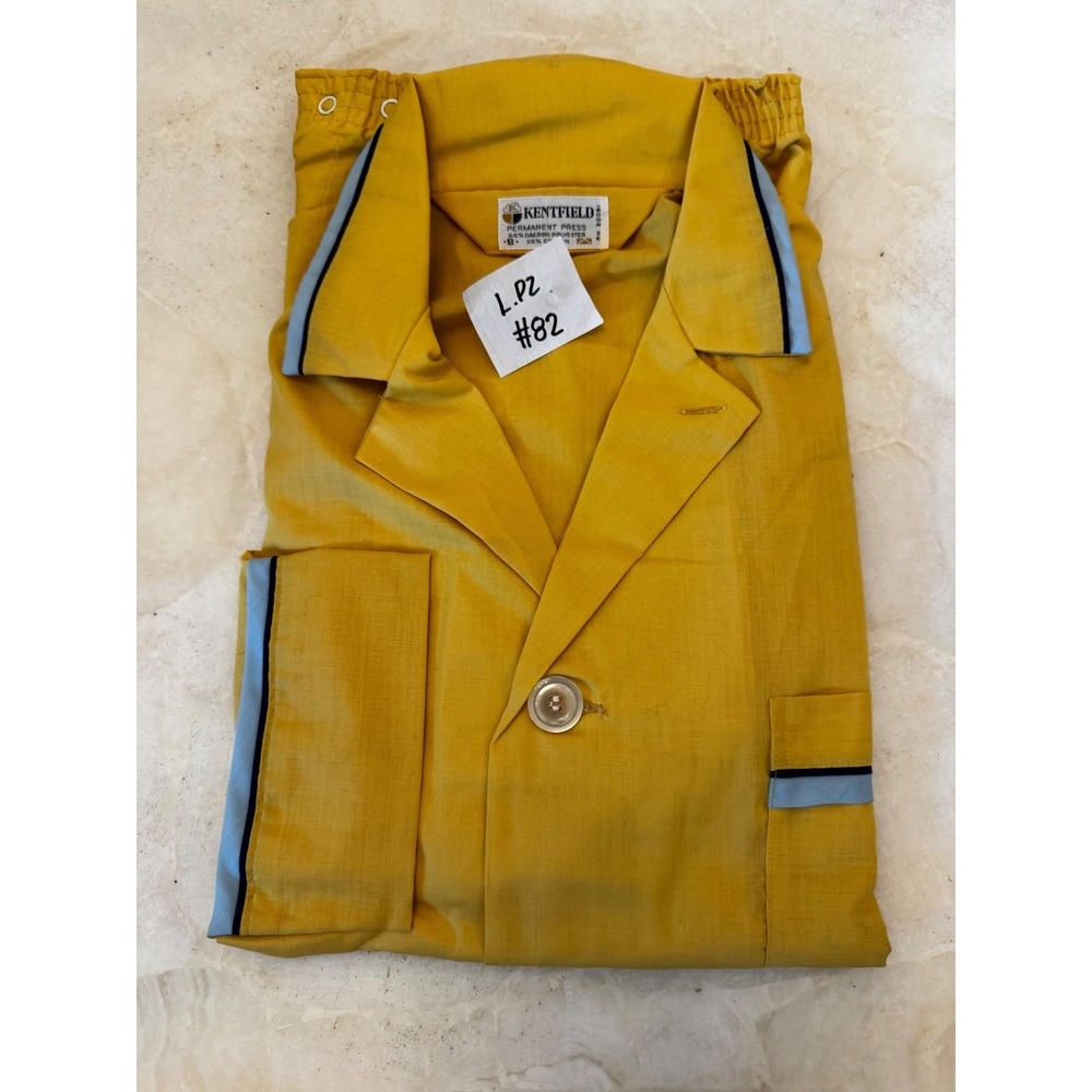 Vintage 60s Kentfield Pajama Set Mens Medium Yellow Deadstock Retro Loungewear